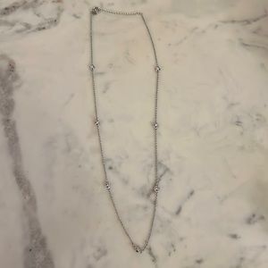 Touchstone Crystal silver and CZ “diamond by the yard” 36” Necklace